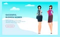 Business women. Two cartoon successful businesswomen Royalty Free Stock Photo