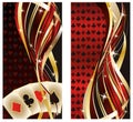 Two casino banners with poker elements Royalty Free Stock Photo