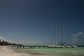 Two catamarans in port of Cayo Blanco, Cuba