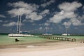 Two catamarans in port of Cayo Blanco, Cuba Royalty Free Stock Photo