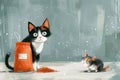 Two Cats and a Bag of Food Royalty Free Stock Photo