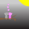The two cats are courting the branches Royalty Free Stock Photo