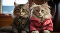 Two Cats Dressed In Jackets And Ties, AI
