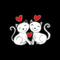 Two Cats Falling in Love. Royalty Free Stock Photo