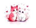 Two cats love each other and kiss print for you.