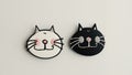 Two cats magnets on a fridge. Royalty Free Stock Photo