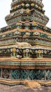 Two Cats Relaxtion on Colored Mosaics Buddhism Temple
