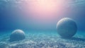 Twin Planets Ocean Dreamscape Royalty Free Stock Photo