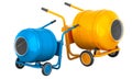 Two Cement Mixers, 3D rendering