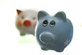 Two ceramic piggy banks Royalty Free Stock Photo