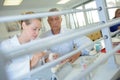two certified dental technicians at work Royalty Free Stock Photo