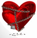 Two chained red hearts