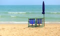 Two chair on the beach with Umbrella Royalty Free Stock Photo