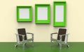 Two chairs amid the green