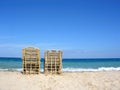 Two chairs. beach. Royalty Free Stock Photo