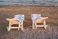 Two chairs on the beach. Royalty Free Stock Photo