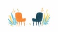 A Two Chairs Facing Each Other Royalty Free Stock Photo