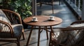 Modern Cafe And Restaurant Table With Nature-inspired Design Royalty Free Stock Photo