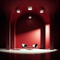 Two chairs in a red room Royalty Free Stock Photo