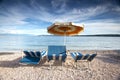 Two chairs & umbrella Royalty Free Stock Photo