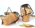 two champagne corks Royalty Free Stock Photo