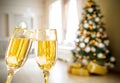 Two Champagne Glass On Defocused Background Royalty Free Stock Photo