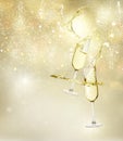 Two champagne glasses Royalty Free Stock Photo
