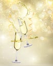 Two champagne glasses Royalty Free Stock Photo