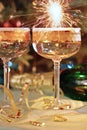 Two champagne glasses and festivity Royalty Free Stock Photo