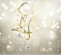 Two champagne glasses Royalty Free Stock Photo