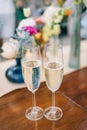 Two champagne glasses Royalty Free Stock Photo