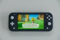 Two characters in the game Animal Crossing New Horizons chatting on a Nintendo Switch Lite Royalty Free Stock Photo