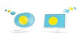 Two chat icons with flag of palau Royalty Free Stock Photo