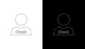 Two checkbox icons checked and unchecked isolated on black background for design Royalty Free Stock Photo