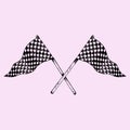 Two Checker Flags Crossed Royalty Free Stock Photo