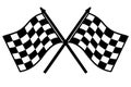 Two checkered flags crossed on white background racing flag Royalty Free Stock Photo