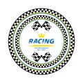 Two checkered racing circle frames