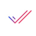 Two checkmarks pixel perfect gradient linear ui icon