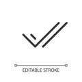 Two checkmarks pixel perfect linear ui icon