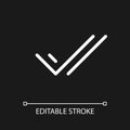 Two checkmarks pixel perfect white linear ui icon for dark theme
