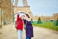 Two cheerful girls in Paris Royalty Free Stock Photo