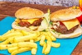 Two Cheese Burgers Royalty Free Stock Photo