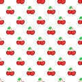 Two cherries pattern, cartoon style