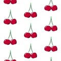 Two cherries seamless pattern.