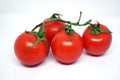 Two cherry tomatoes on white background Royalty Free Stock Photo