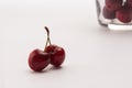 Two cherrys on the table Royalty Free Stock Photo
