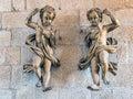 Two cherubs in Romanesque Cathedral of Porto, Portugal Royalty Free Stock Photo