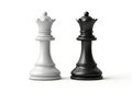 Two chess queens white and black facing each other symbolizing strategy Royalty Free Stock Photo