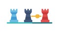 Two Chess Rooks Icon - Strategy Game, vector design Generative AI Royalty Free Stock Photo