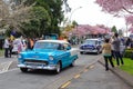 Two 1955 Chevrolet Bel Airs on the street